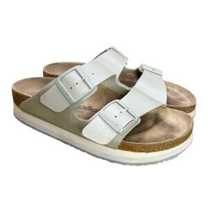 Birkenstock Papillio Womens Size 7 EU 38 Narrow Arizona Sandals Metallic Mineral